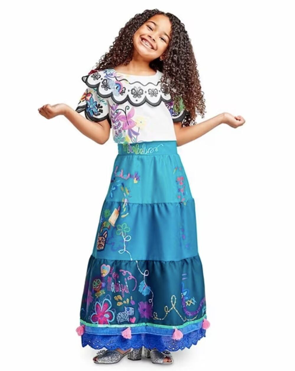 Disney Store Encanto Mirabel Costume Dress Girls 9/10 NWT Embroidered Tassel